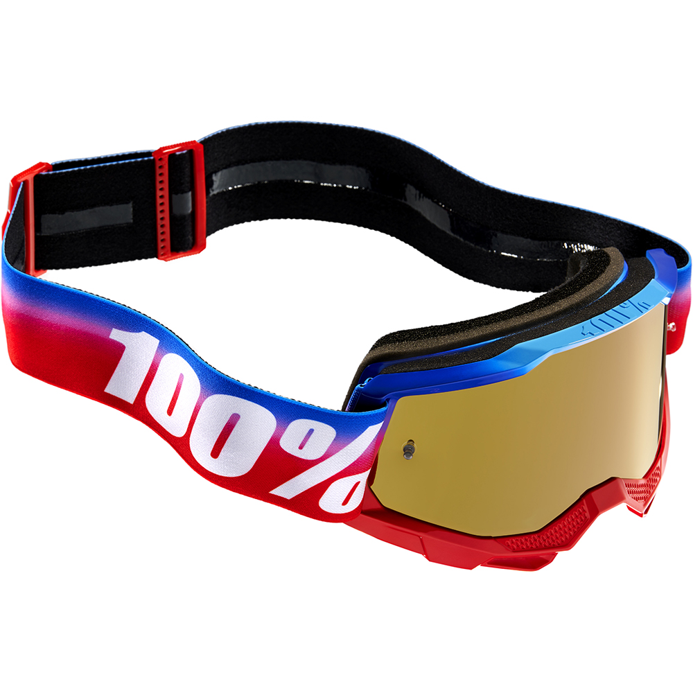 100% - Masque Accuri 2 Unity - True Gold Mirror Bleu / Rouge / Blanc