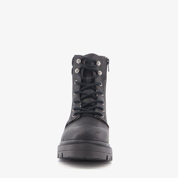 Hush Puppies leren veterboots zwart