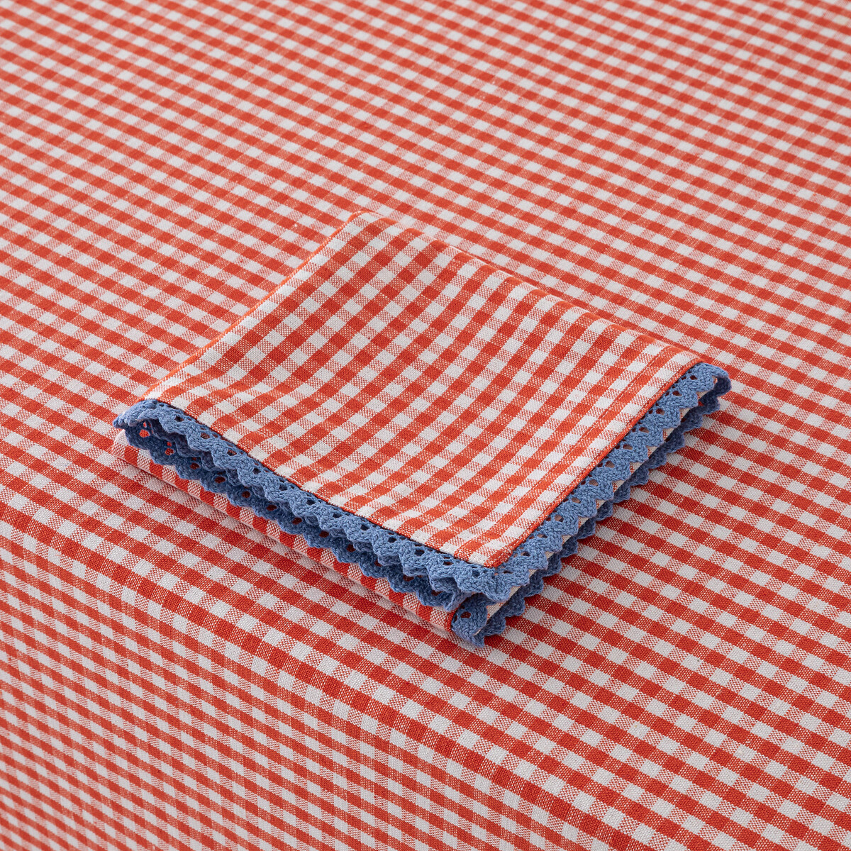 LA REDOUTE INTERIEURS<br>Toalha de mesa com estampa vichy, tingida em algodão/linho tecido Trattoria