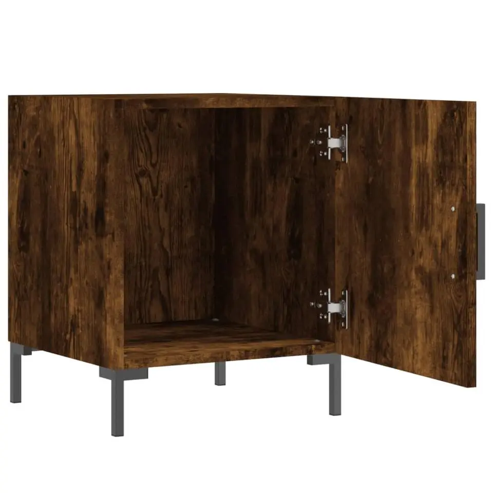 vidaXL - Set van 2 industrieel Nachtkastjes - Gerookt eiken - 40x40x50 cm
