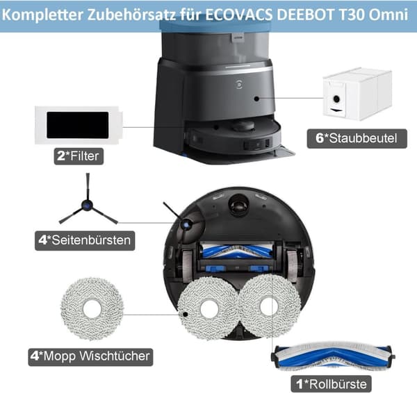 INF Reservedeler til Ecovacs Deebot T30 Omni, T30 Pro Omni, T30 Max