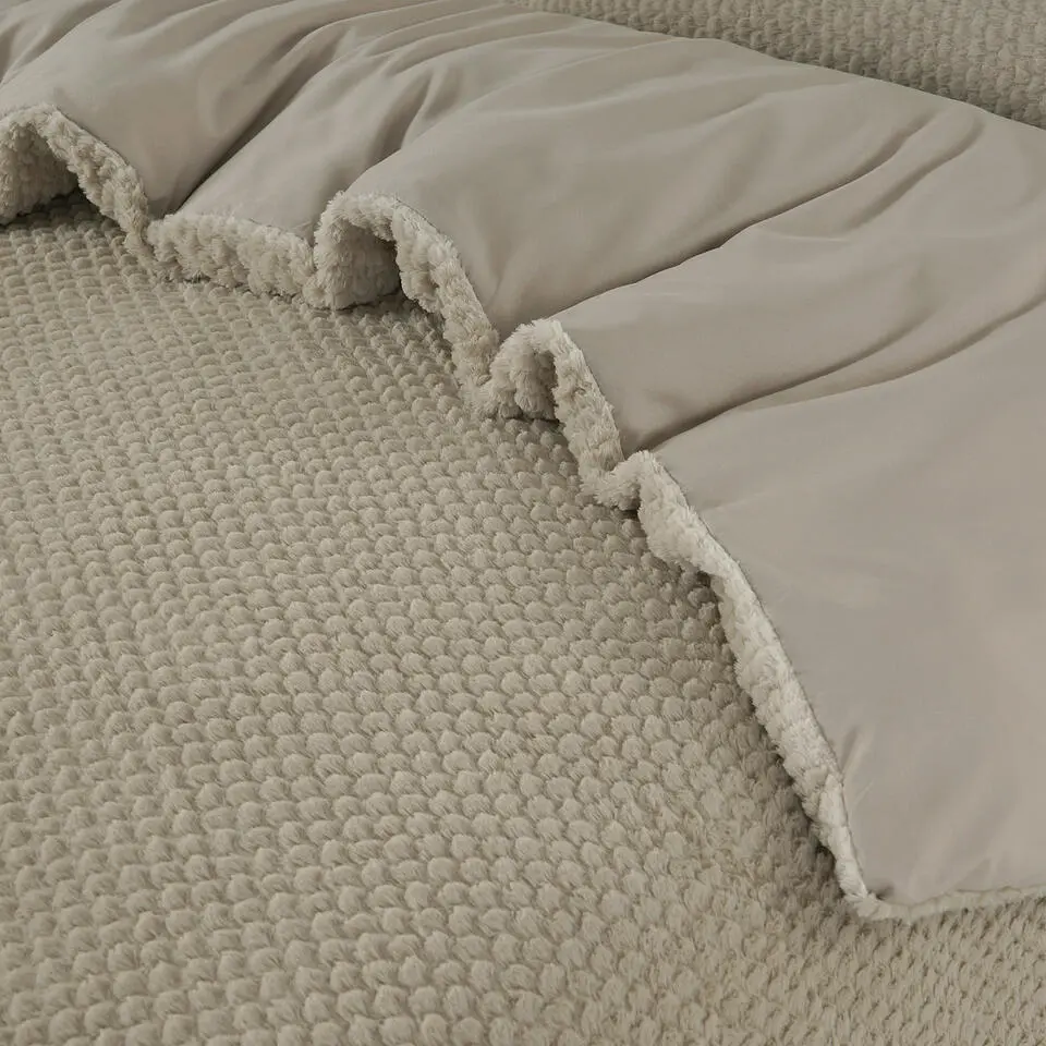 Dekbedovertrek Fur Teddy 140x220 – Fluweelzacht & Knus Design – Taupe