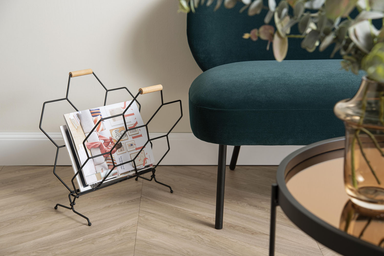 Magazine rack Honeycomb matt black