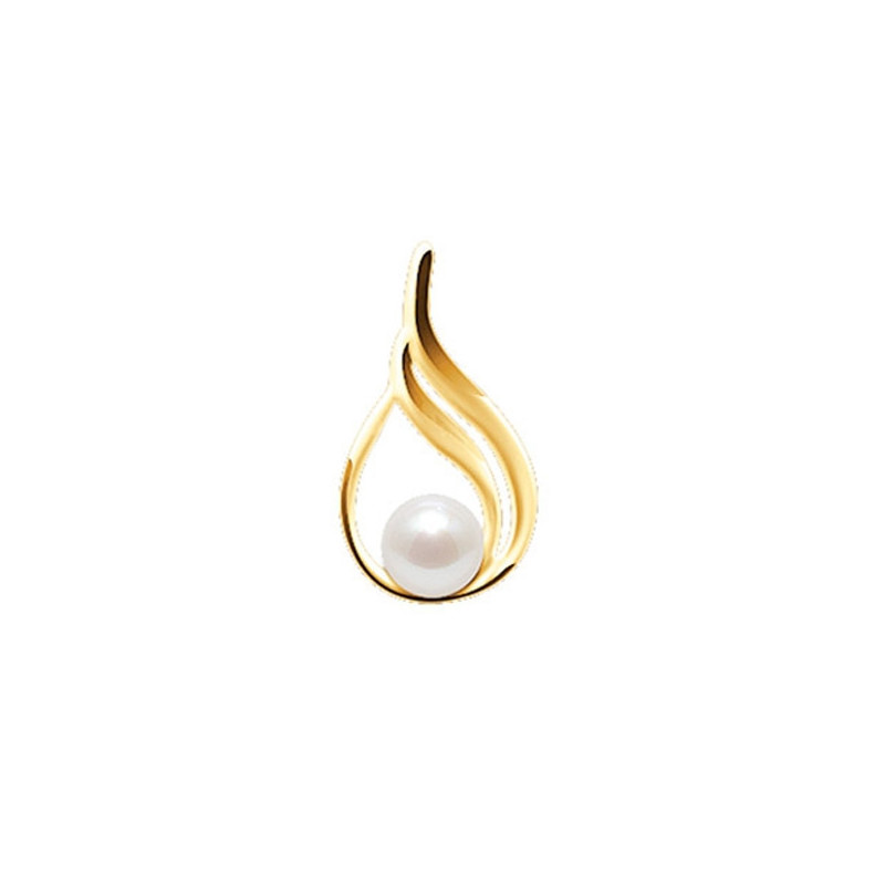 Pendentif Perle de Culture d'eau douce Blanche et Or Jaune 750/1000