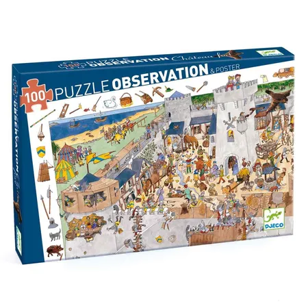 Djeco Wimmelpuzzle: Die Burg, 100 Teile
