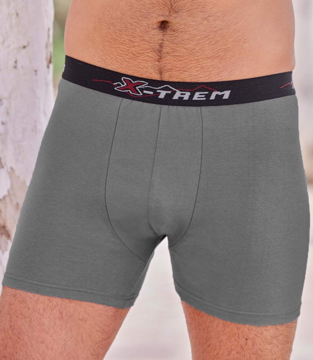 Lot de 6 Boxers Stretch Noirs et Gris