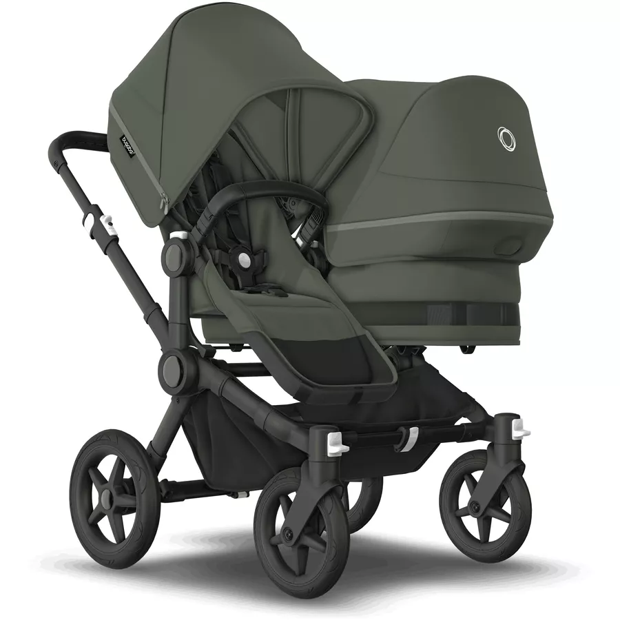 bugaboo Geschwisterwagen Donkey 5 Duo Complete BlackForest Green inklusive Wheelblades