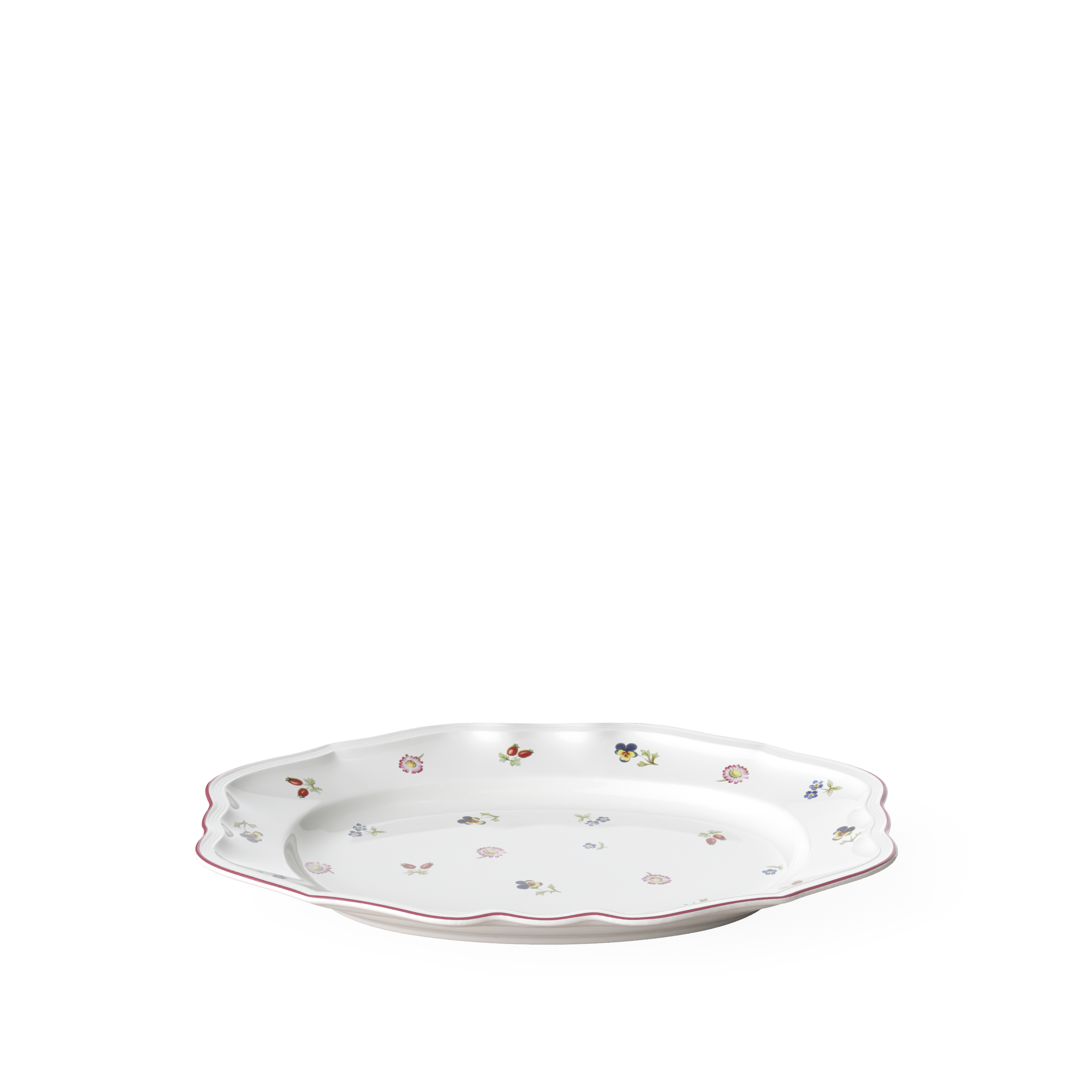 Petite Fleur Serving tray White, 14.5'' x 10.4'', Premium Porcelain