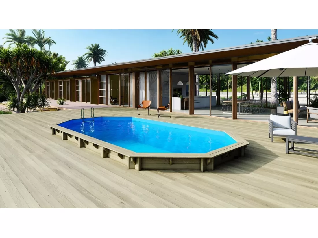 Piscine en bois 8,57x4,57 - H.1,31 m - avec filtration - BAS746OSPI - ALTANKA