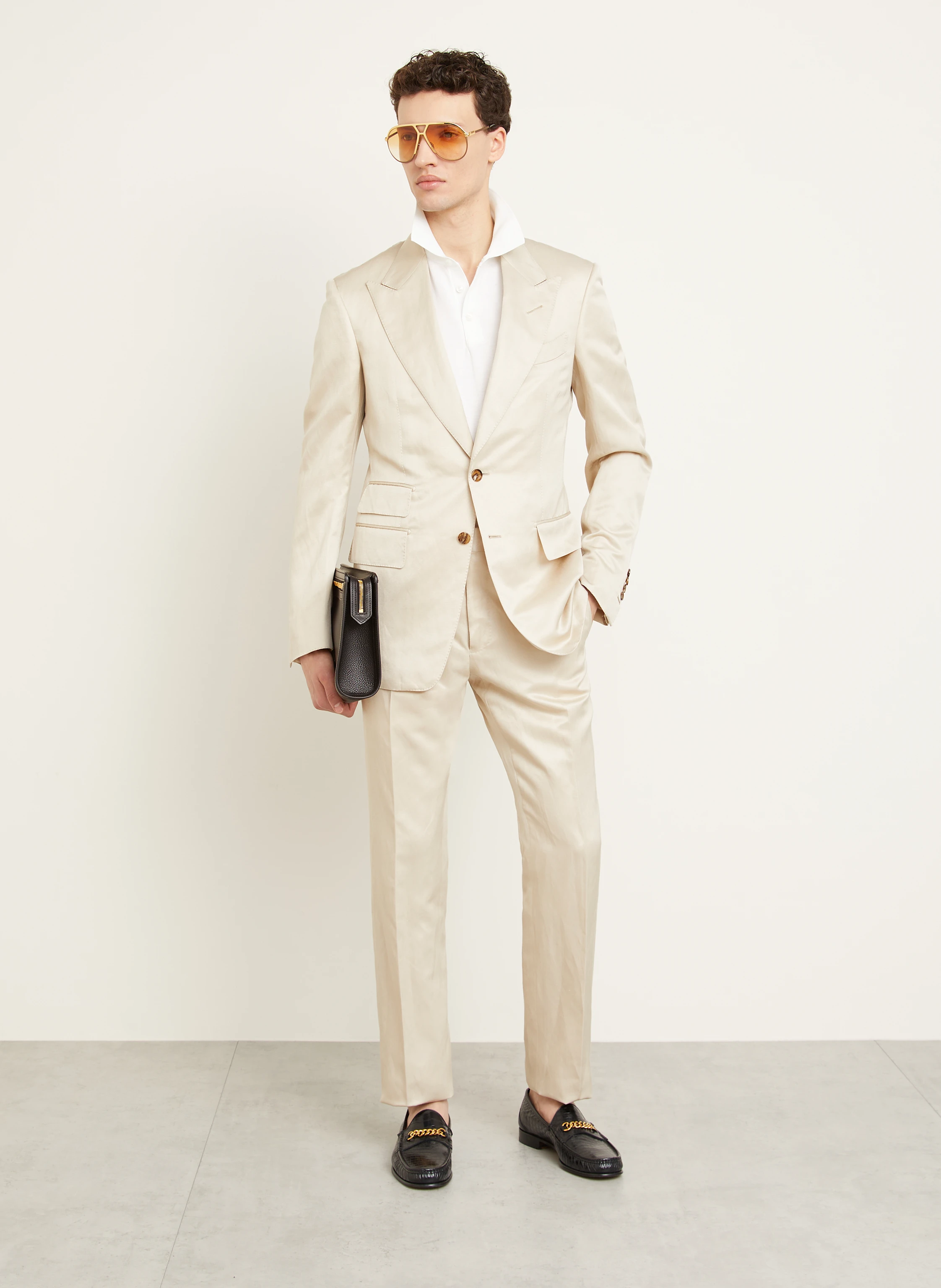 TOM FORD Anzug Regular Fit mit Seide und Leinen