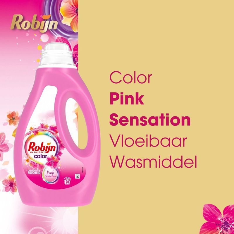 Robijn - Vloeibaar Wasmiddel - Color Pink Sensation - 6 x 20 Wasbeurten