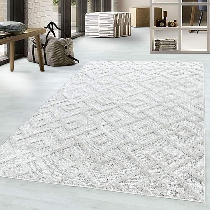 Scandinavisch vloerkleed - Pitea Pattern Creme | Comfortabel