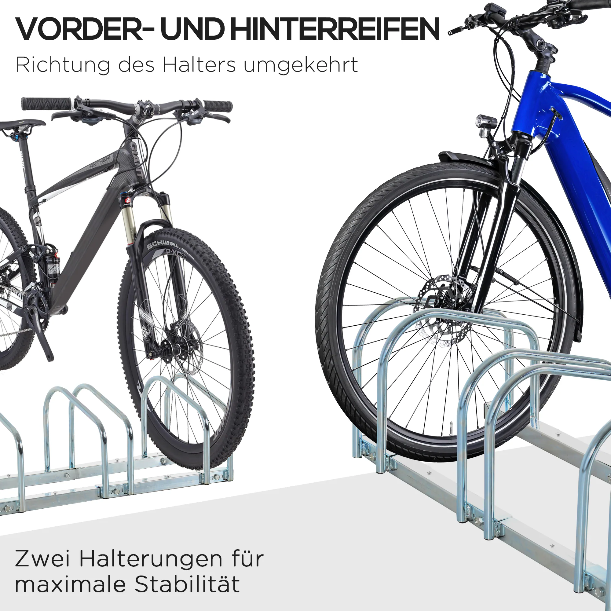 HOMCOM 5er Fahrradständer 130 x 33 x 27 cm (LxBxH)