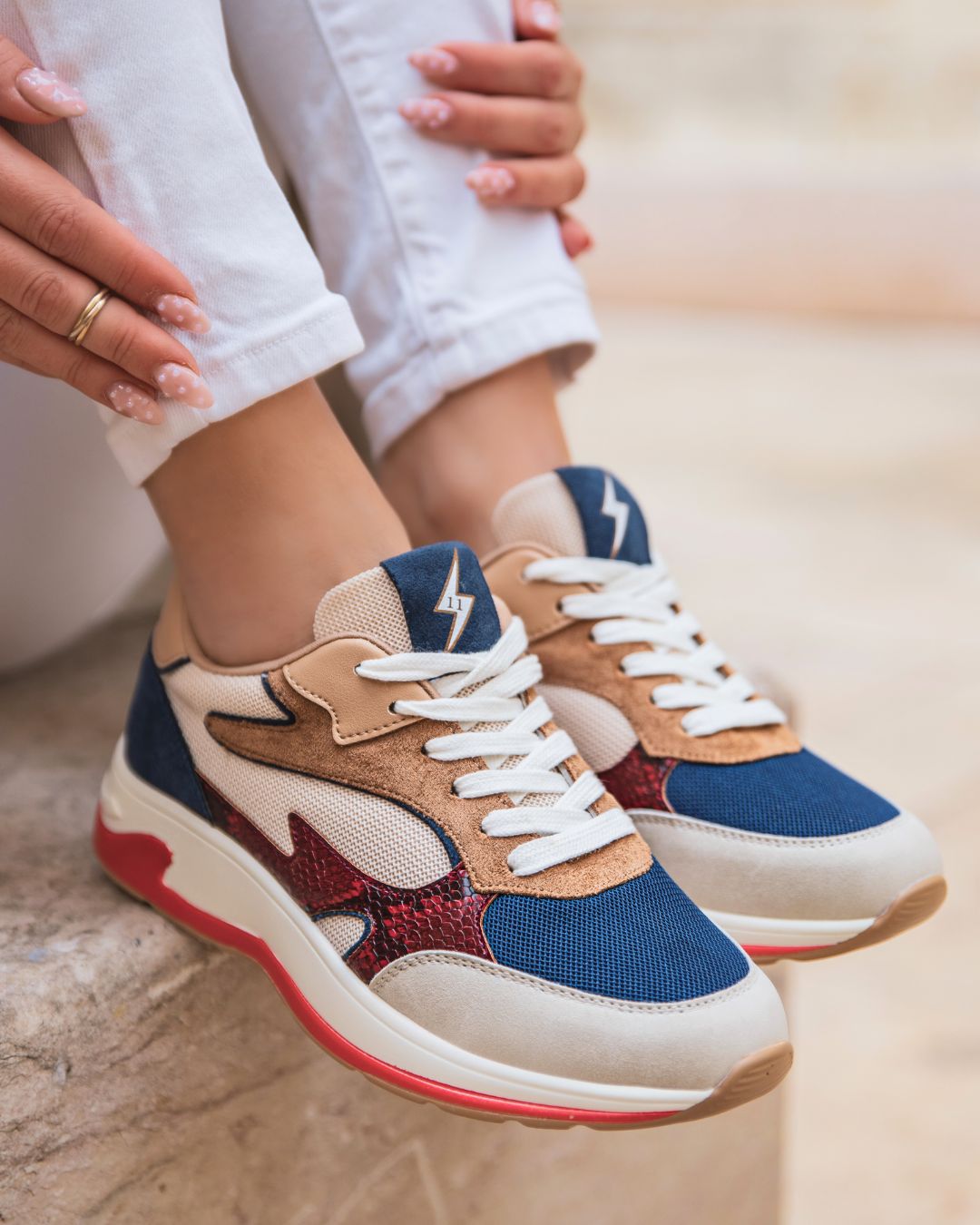 Basket femme rouge à lacets - CL78 RED