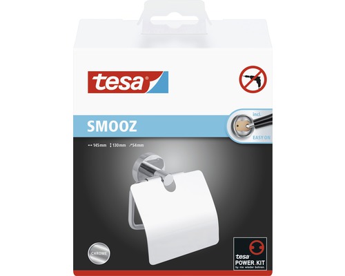 tesa toiletrolhouder met deksel SMOOZ chroom