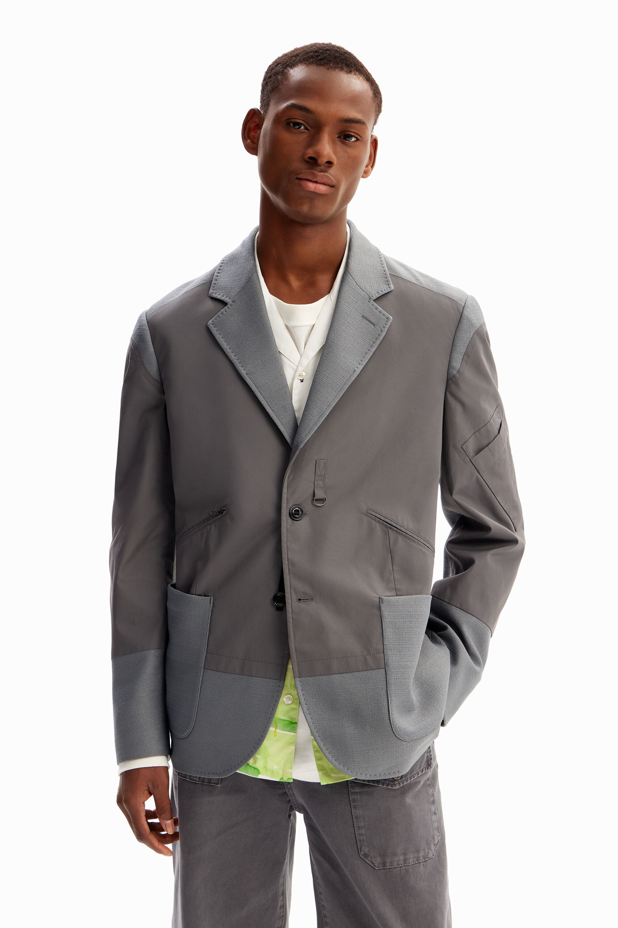 Blazer híbrido bolsillos