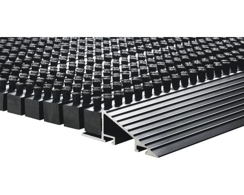 Borstelmat Outline Pure Black zwart 50x80 cm