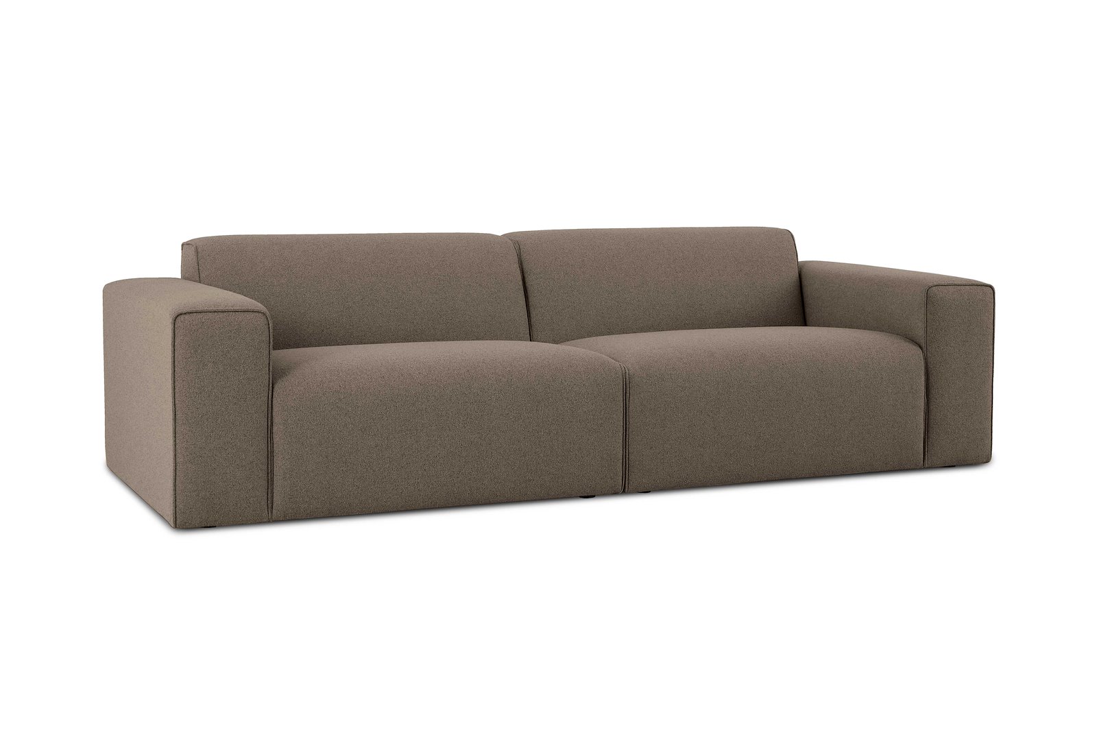 Styl 3-seter duo puter Tekstil Neve 9 Cappuccino med sorte ben.