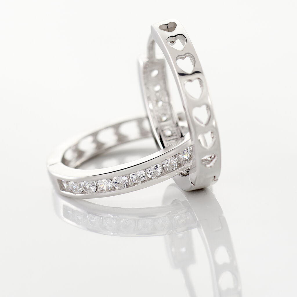 Créoles Calissa Argent Blanc Oxyde De Zirconium
