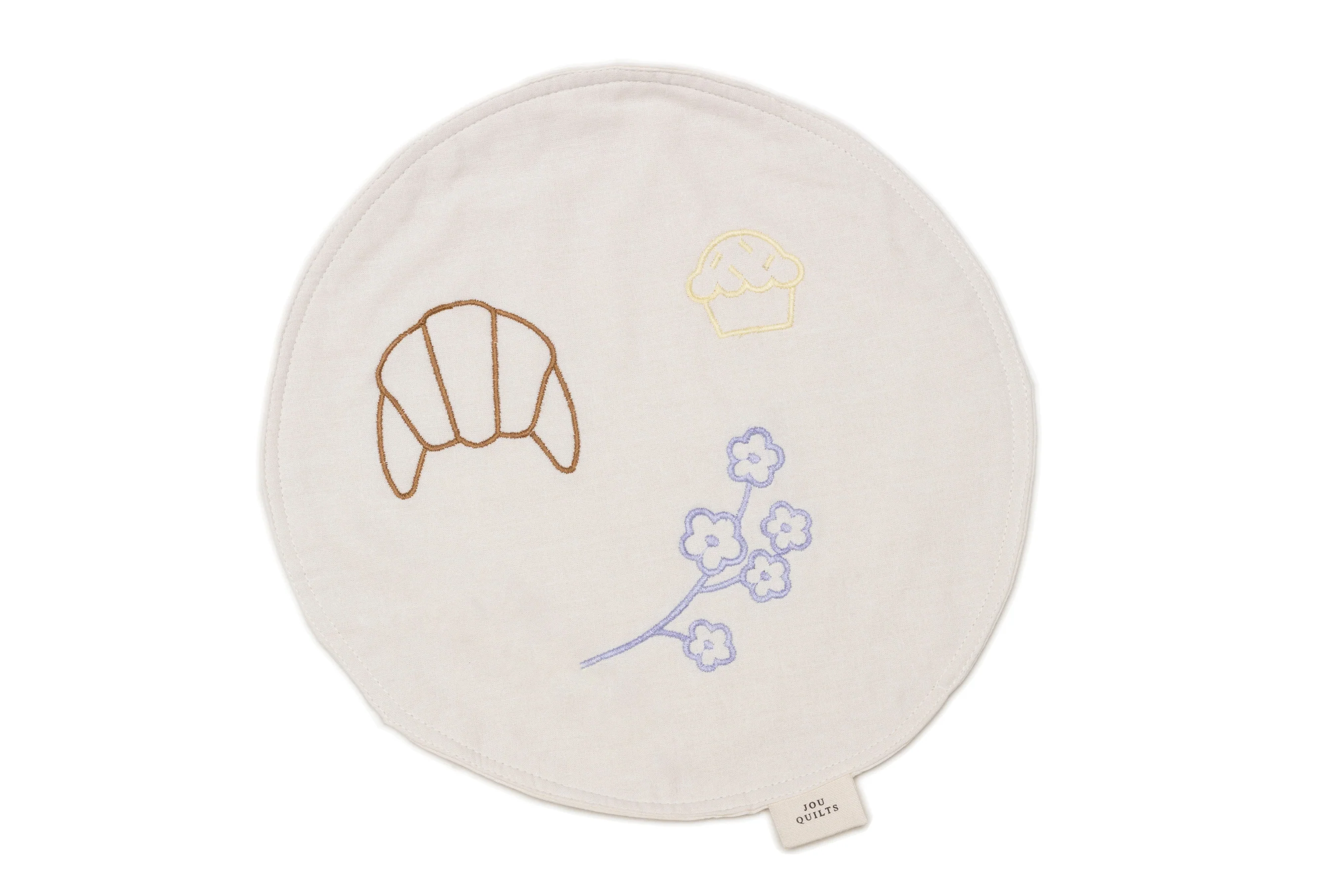 Jou Quilts  JOU Embroidery serviet til brødkurv - creme