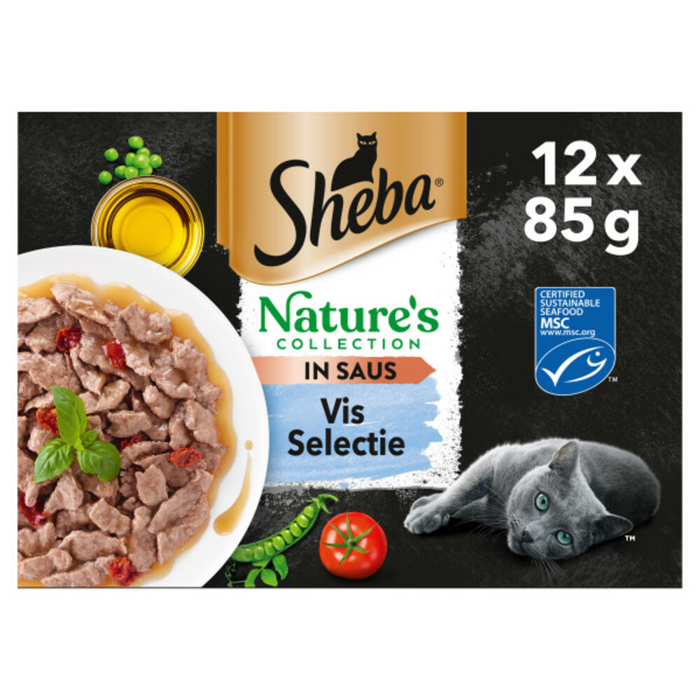 Sheba Nature's Collection Kattenvoer Natvoer Vis Selectie in Saus Maaltijdzakjes12 x 85 gr