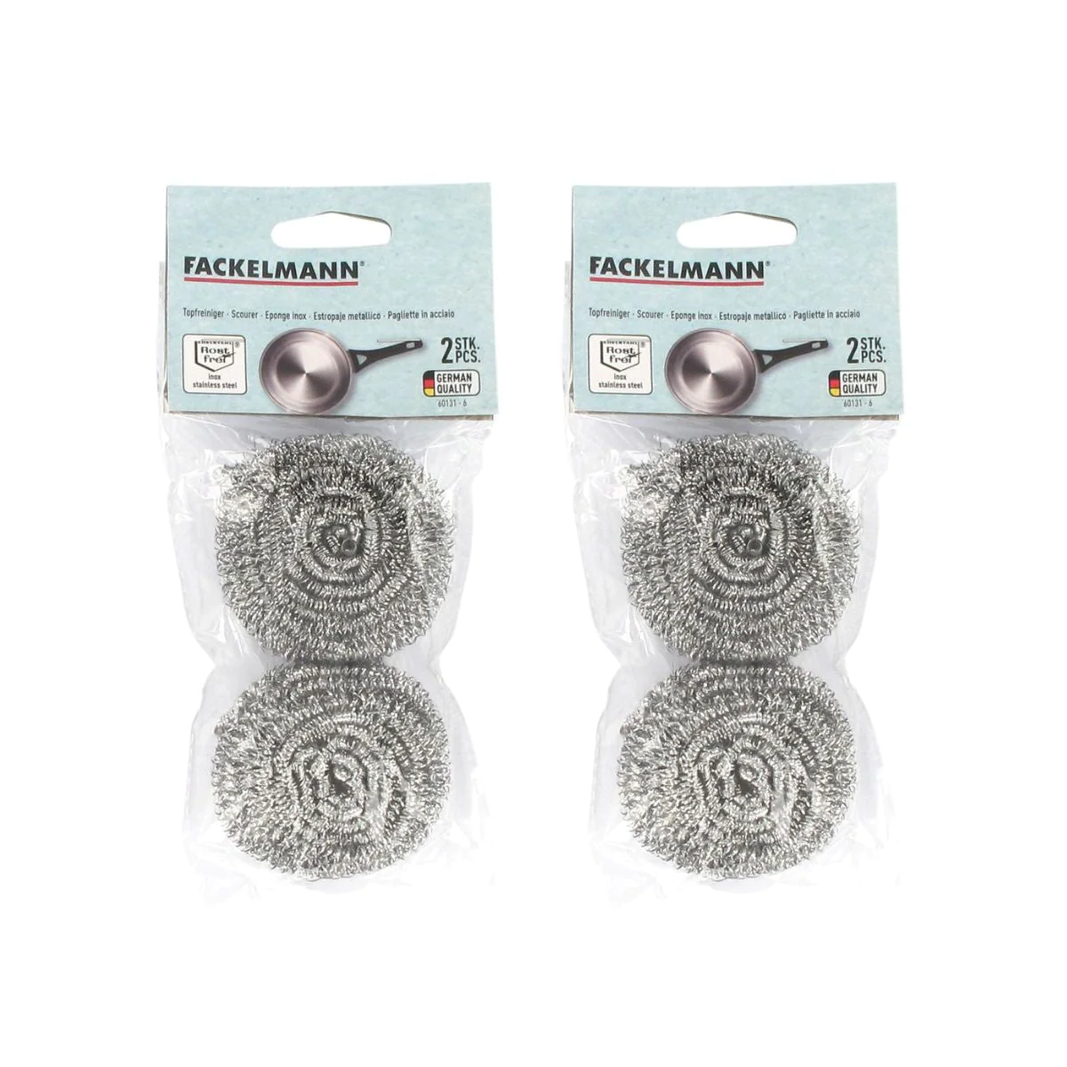 Lot de 4 éponges inox à récurer Fackelmann Tecno Fackelmann