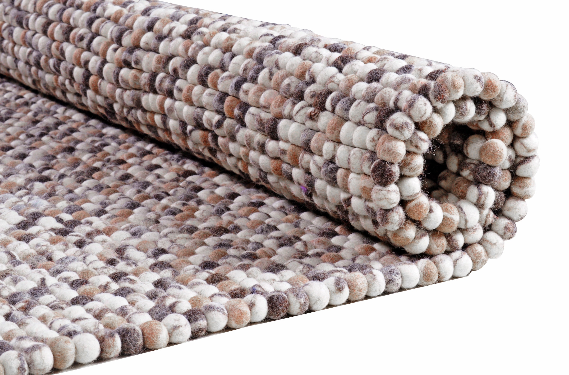 THEKO Wollteppich »Felty 2.2« rechteckig 22 mm Höhe Filzkugel-Teppich, reine Wolle, handgefertigt, auch als Läufer