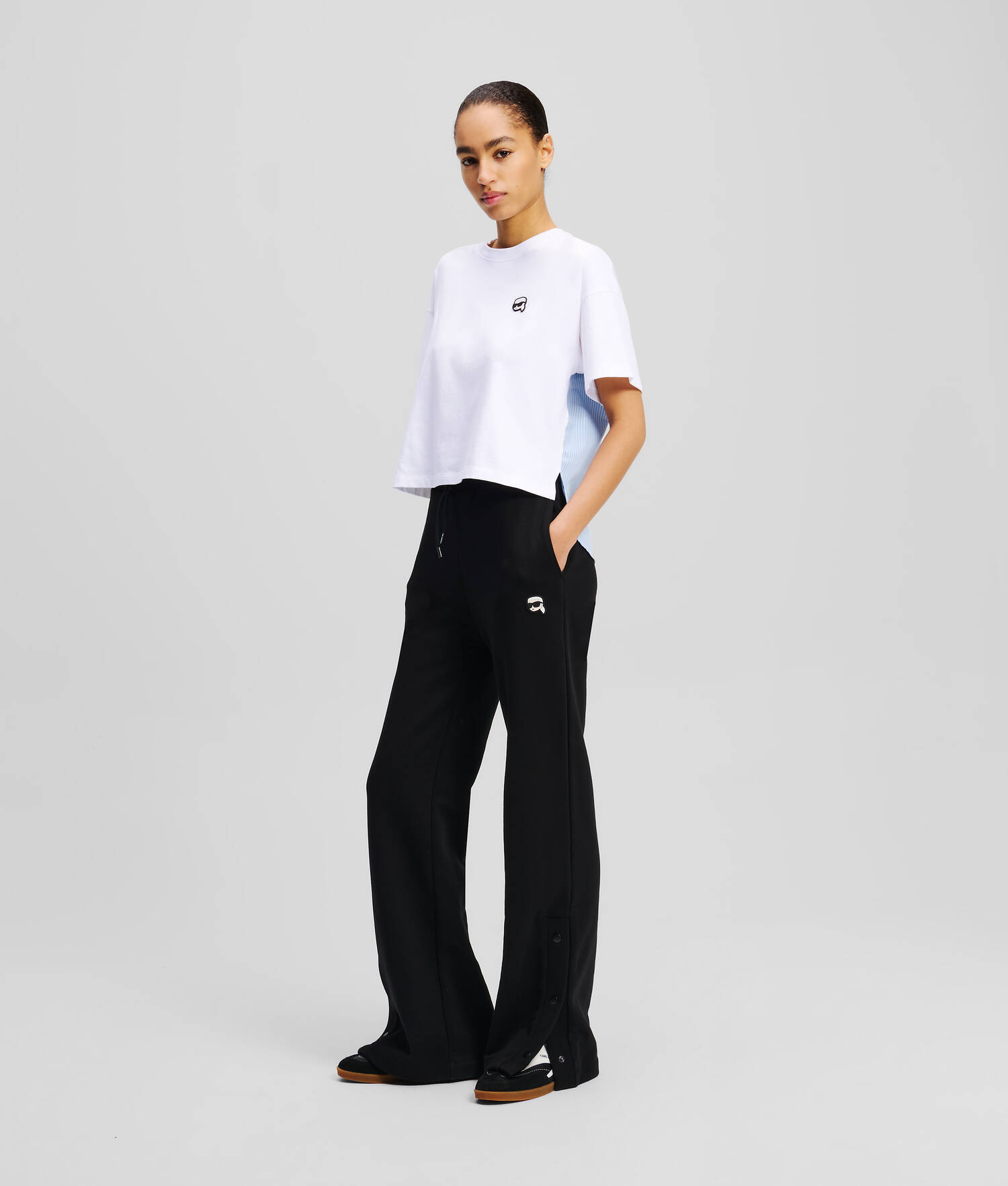 T-SHIRT EN TISSU MÉLANGÉ IKON - Blanc