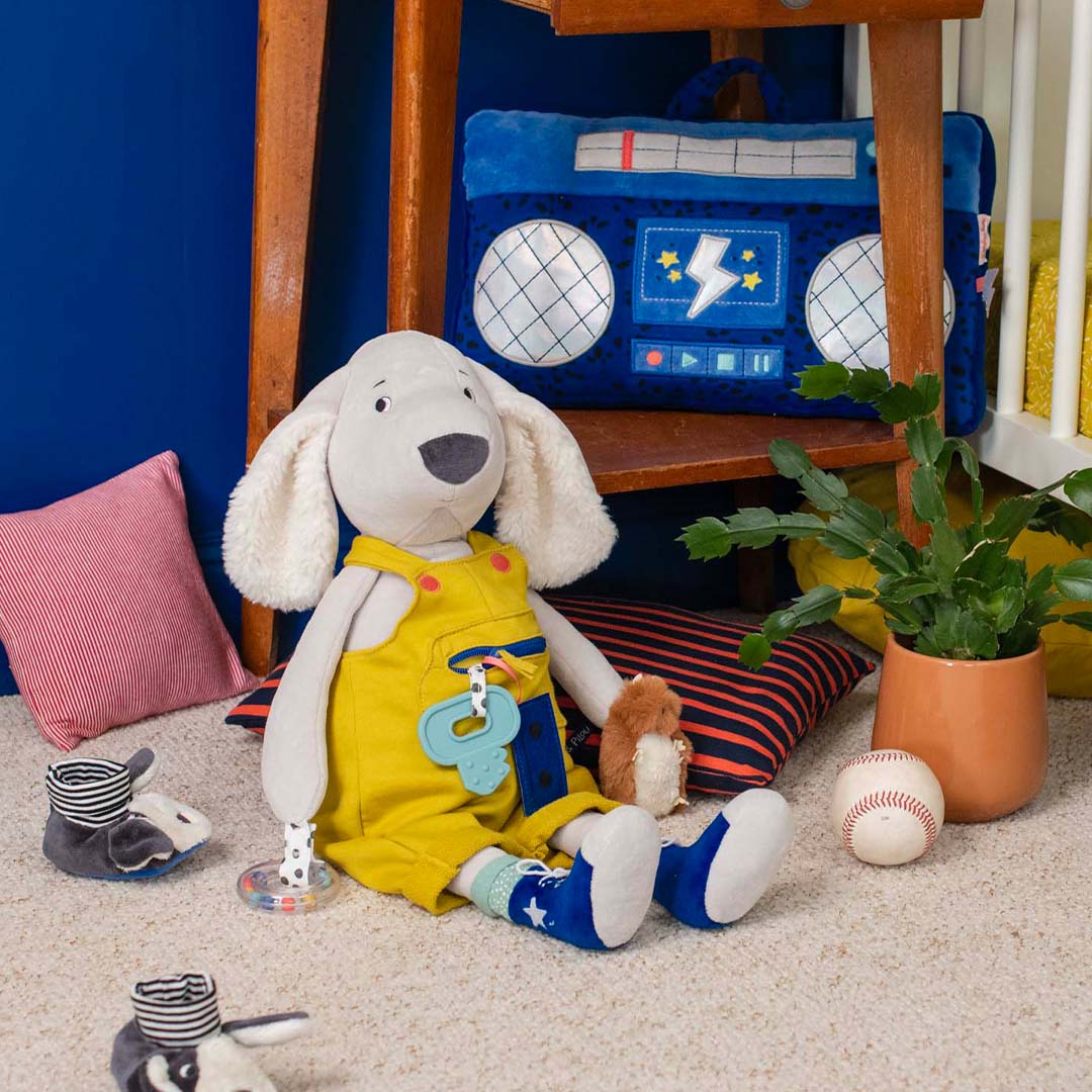 Moulin roty kussen radio puce & pilou