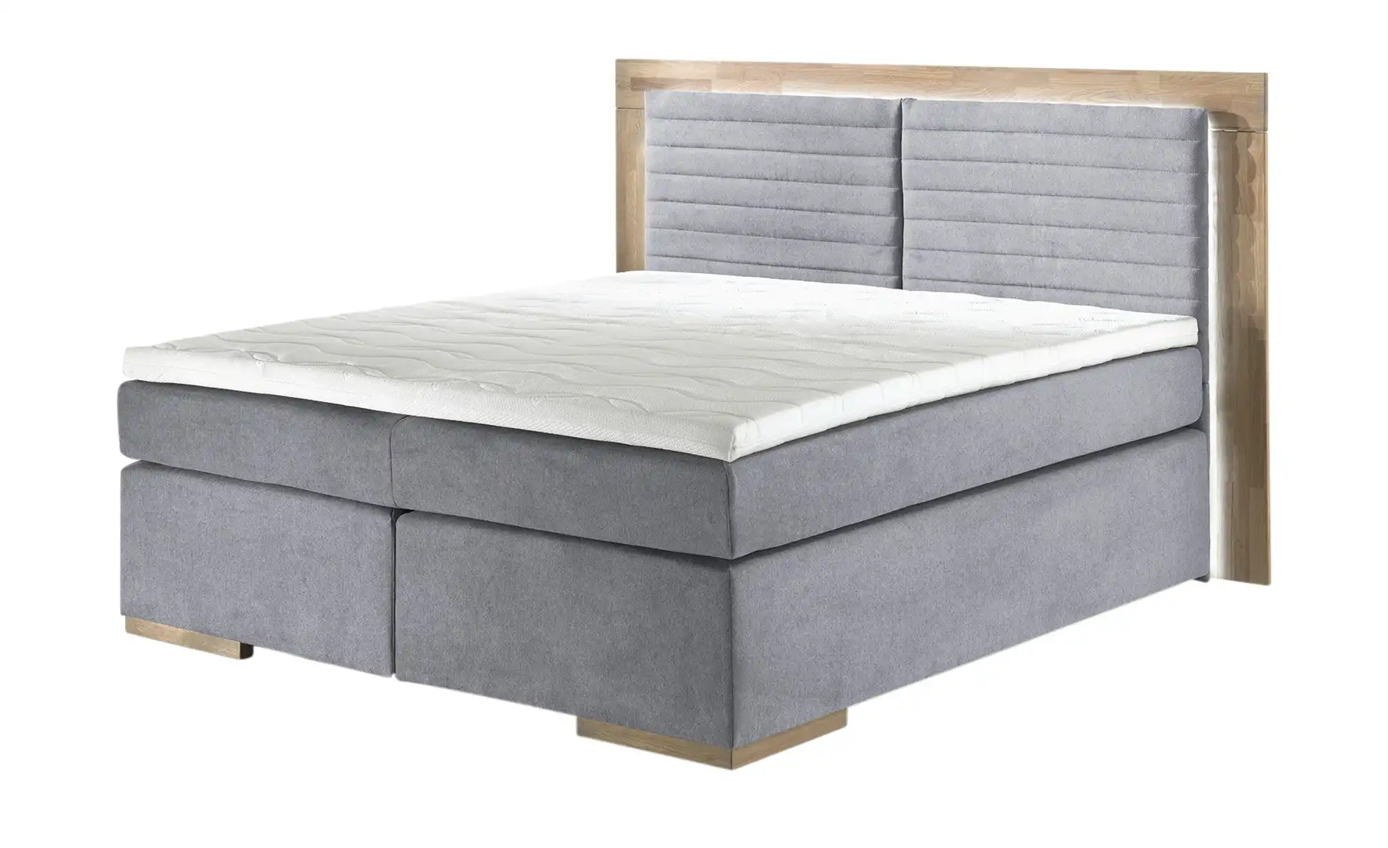 uno Massivholz-Boxspringbett mit LED-Beleuchtung Marlow