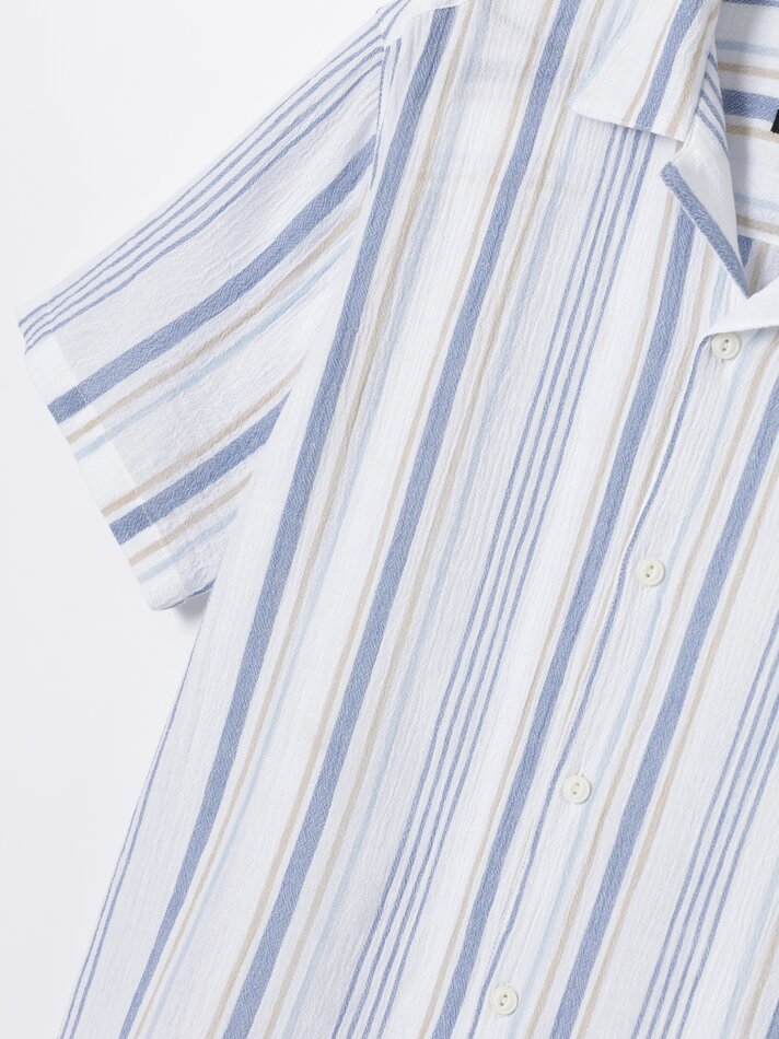Camisa listrada rústica - Branca