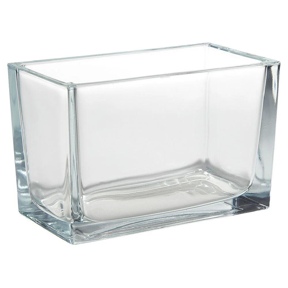 Vase rectangulaire transparent 15,5x8,5xH10 cm