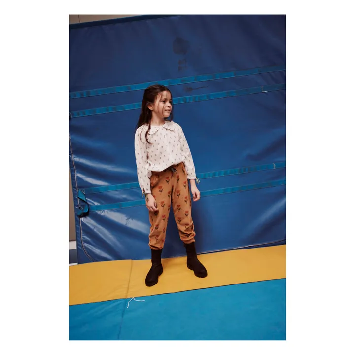 Emile et Ida Blouse Fleurie Col Volant | Ecru