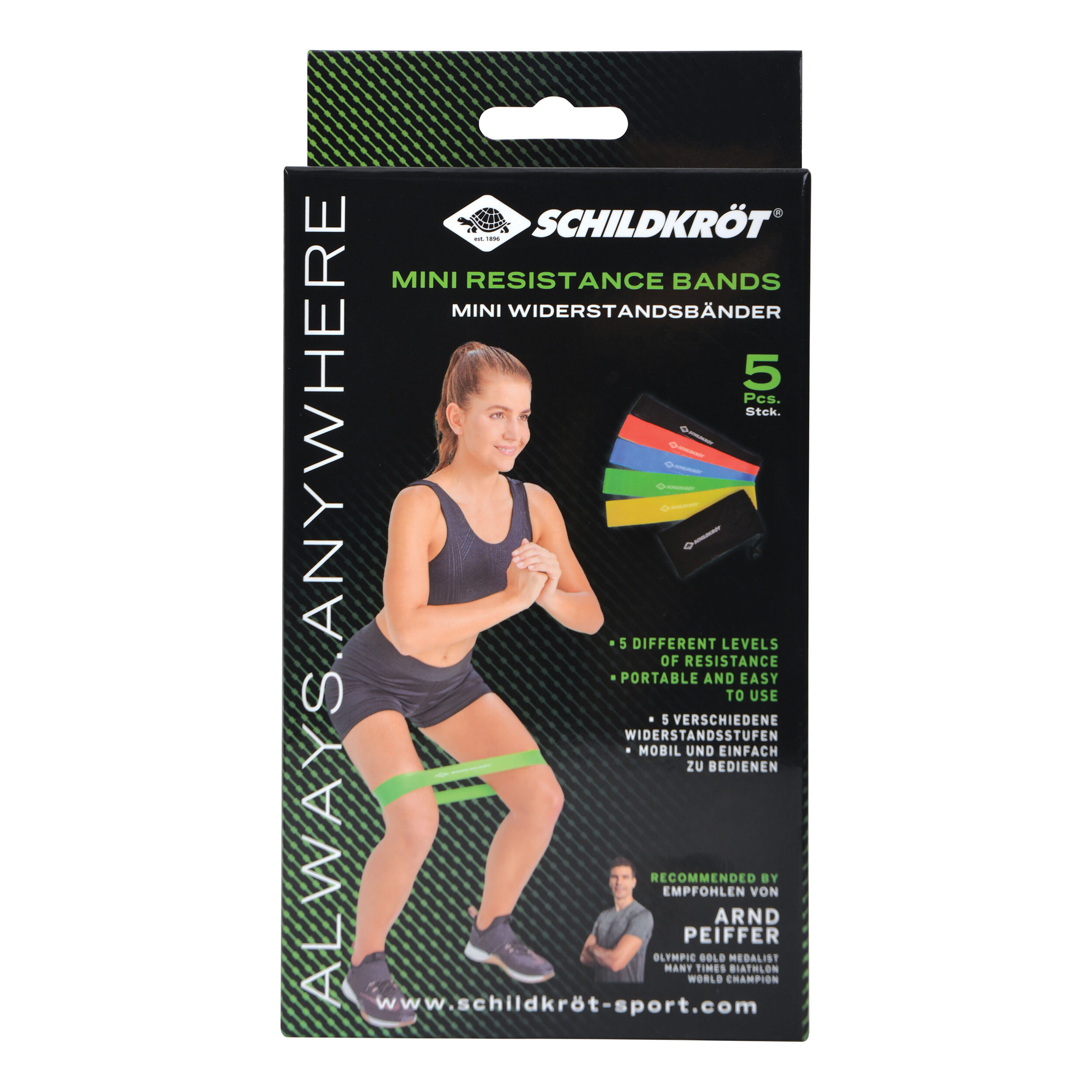 Schildkröt Fitness Mini Resistance Fitnessband 5er Set Bänder - Multicouleur