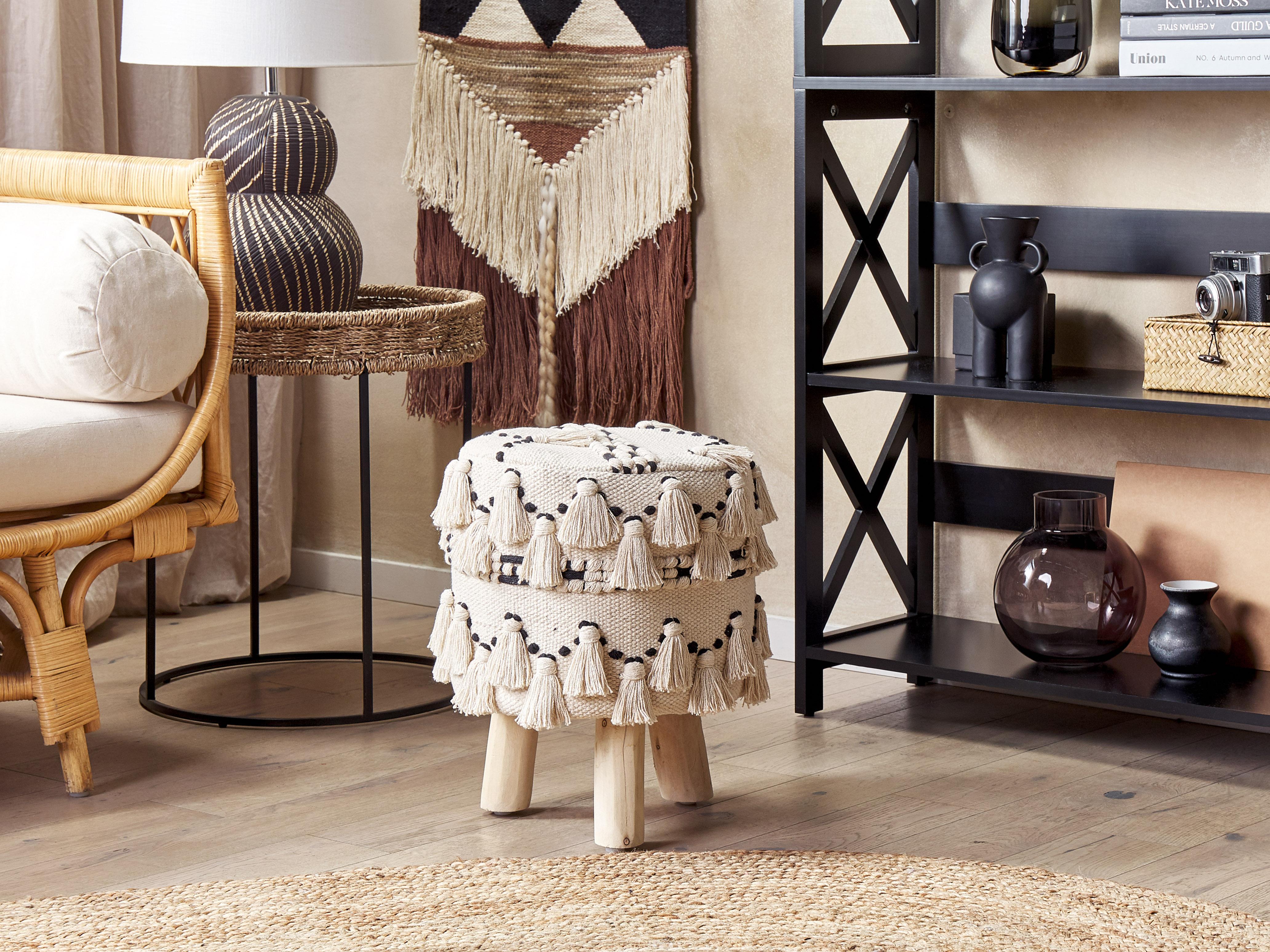 Hocker THONDI Katoen Beige