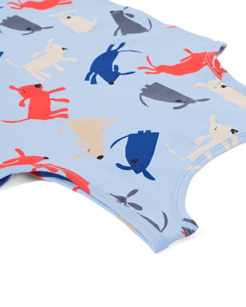 2 débardeurs enfant coton stretch chiens bleu clair