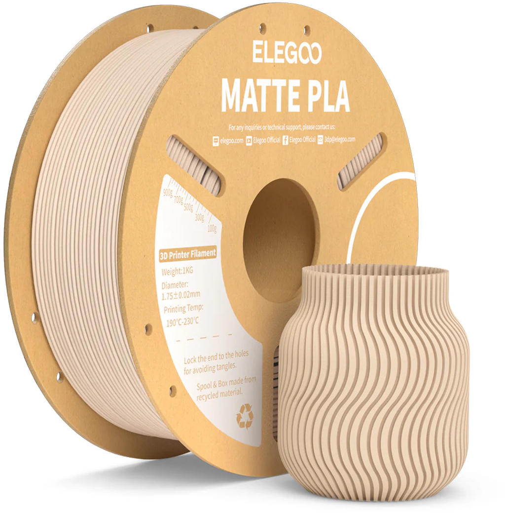 Elegoo  PLA Matte Beige, 1,75 mm / 1000 g    PLA mit mattem Finish in Beige