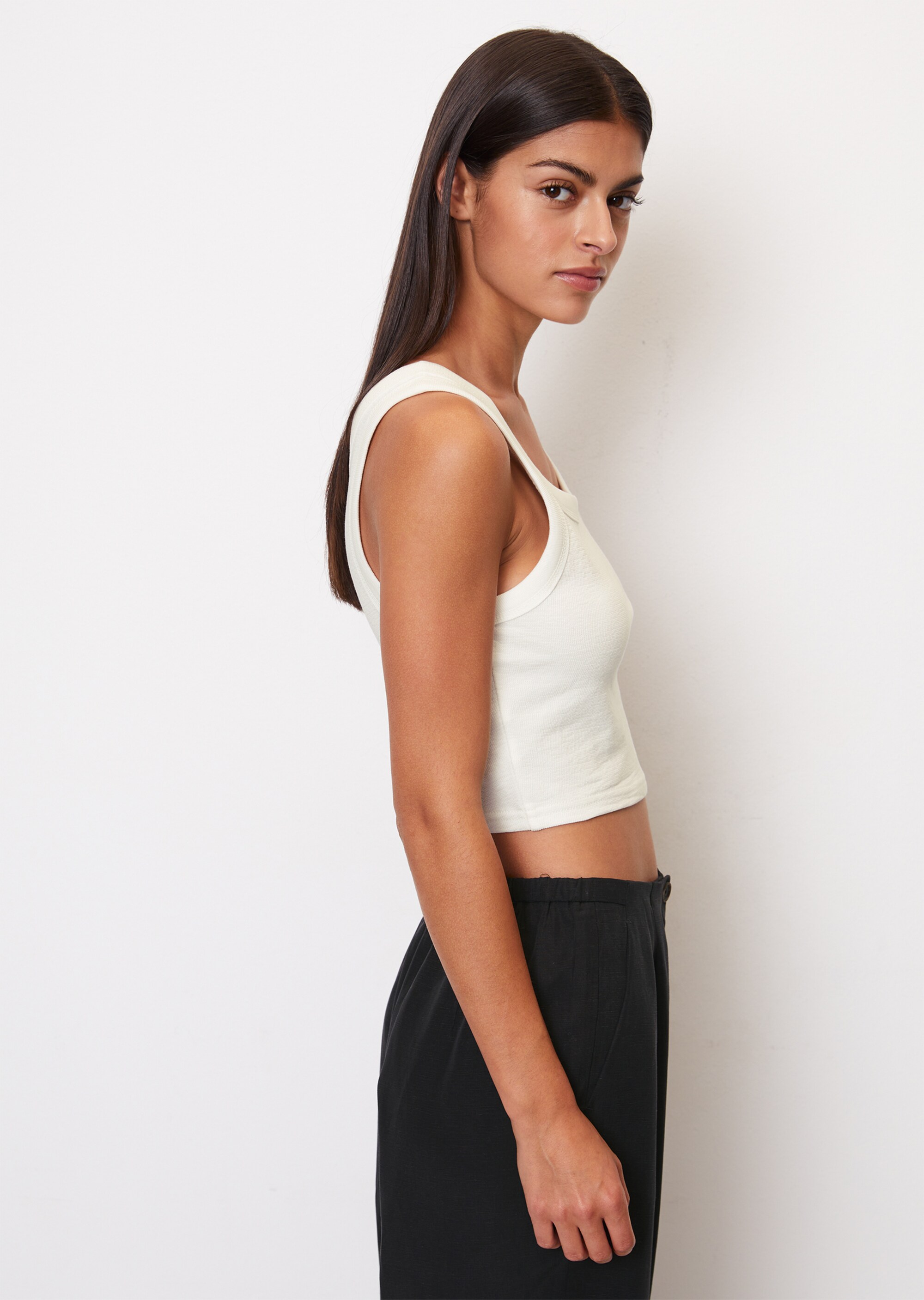 Crop Top slim aus strukturiertem Jersey