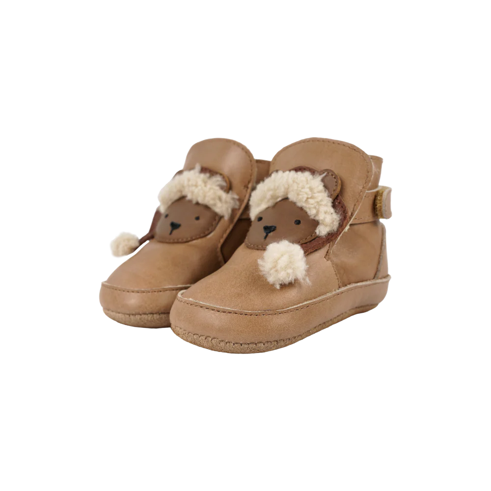Aggas Booties | Christmas Bear | Nutmeg Leather