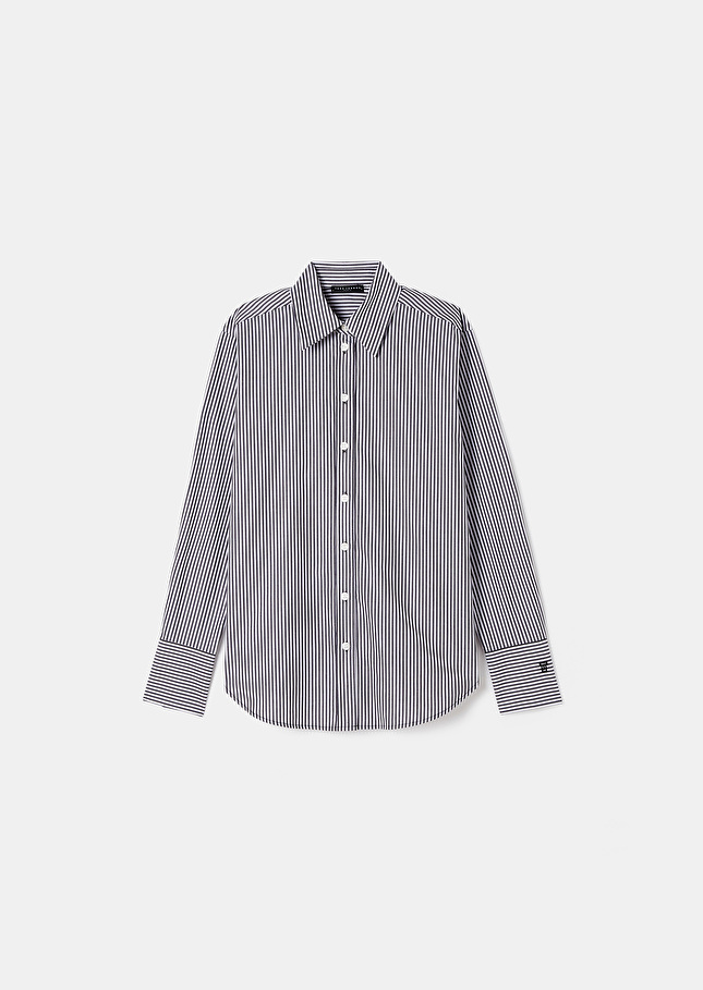 Chemise Clarencenoire à rayures en popeline