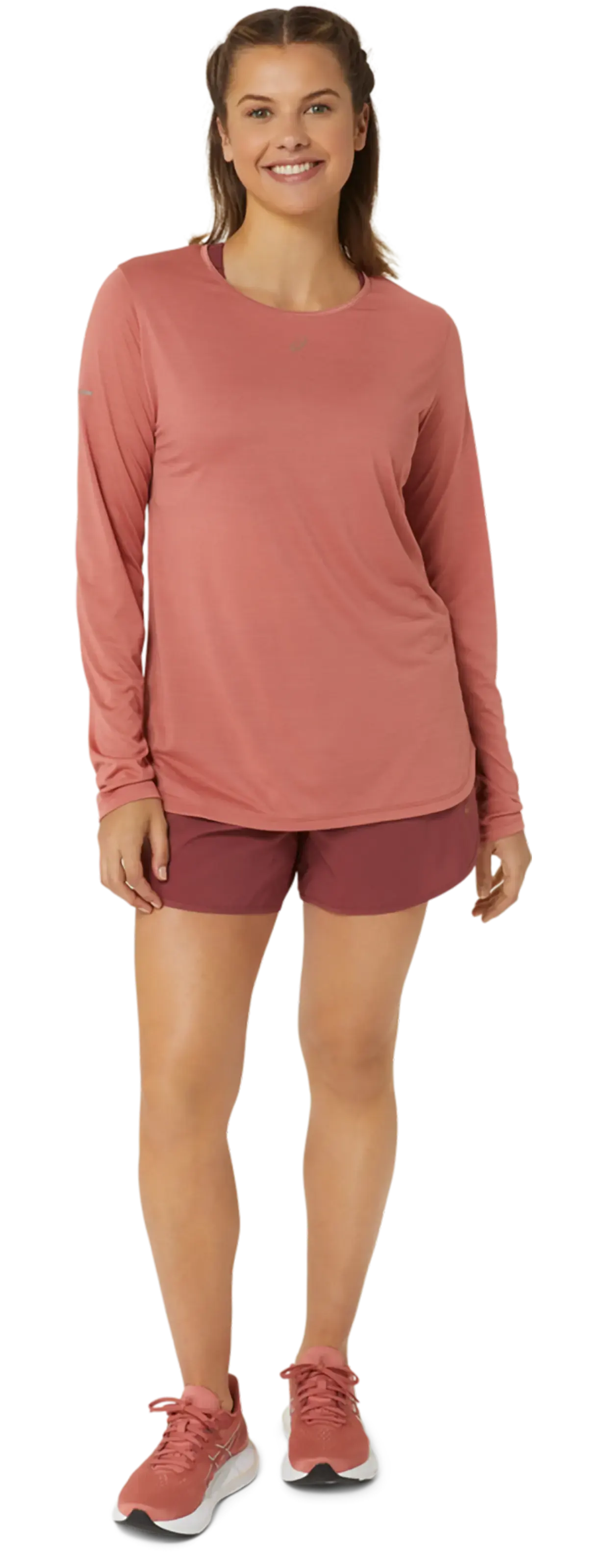 ASICS Nagino Run Hardloopshirt Lange Mouwen Rood Dames