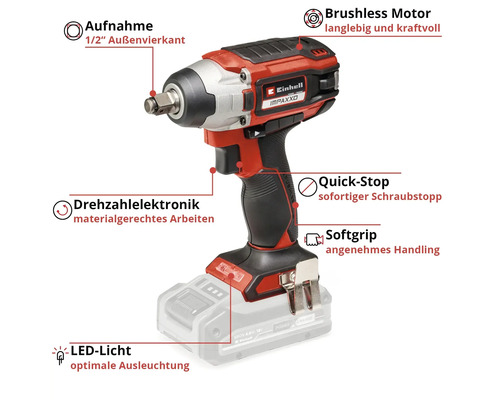Einhell Power X-Change IMPAXXO 18/230 Brushless Accu Slagmoersleutel, zonder accu en lader