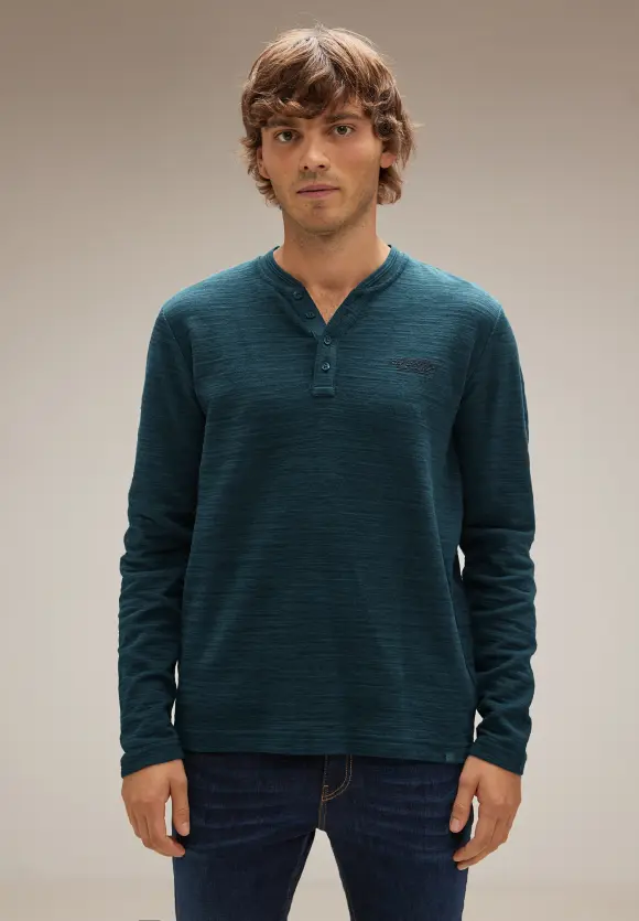 Winterslub Langarmshirt - deep teal green