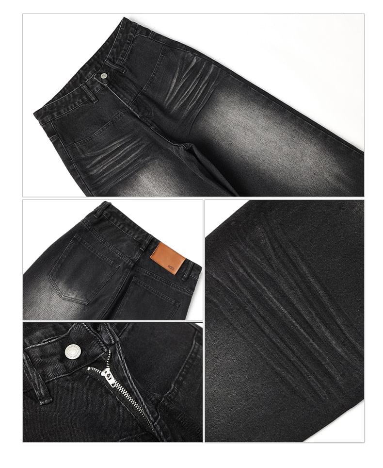 Denimot - Mid Rise Washed Wide Leg Jeans (diverse designs)