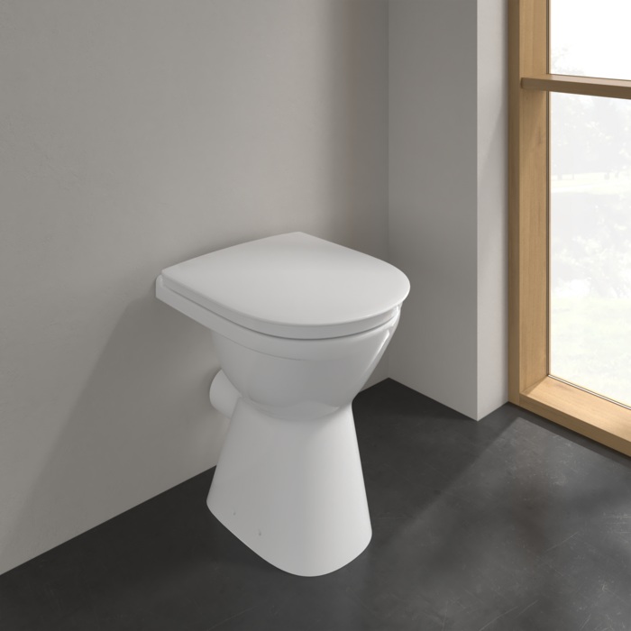 Villeroy & Boch ViCare randloos staand toilet CeramicPlus wit glans