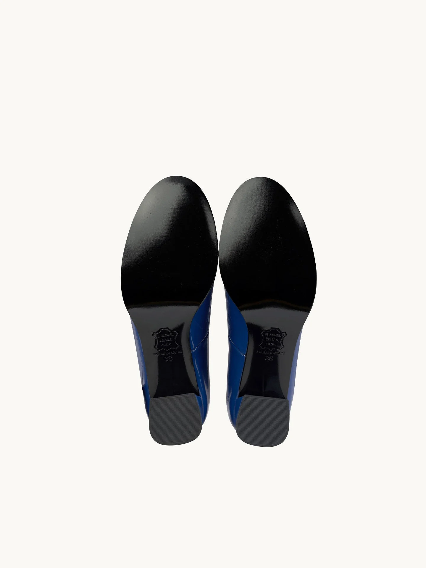 REY ROYAL BLUE - Babies salomés à talon en cuir verni | Bleu