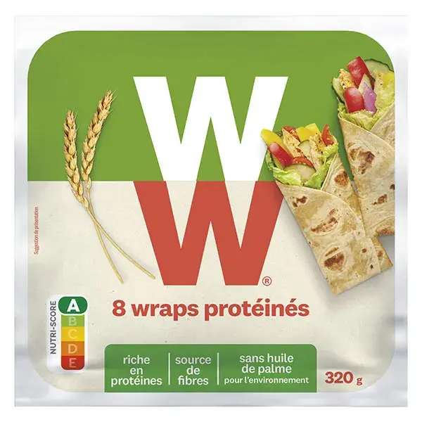 Wraps macios e proteicos Weight Watchers com farinha de trigo e sementes de linhaça (8 unidades)
