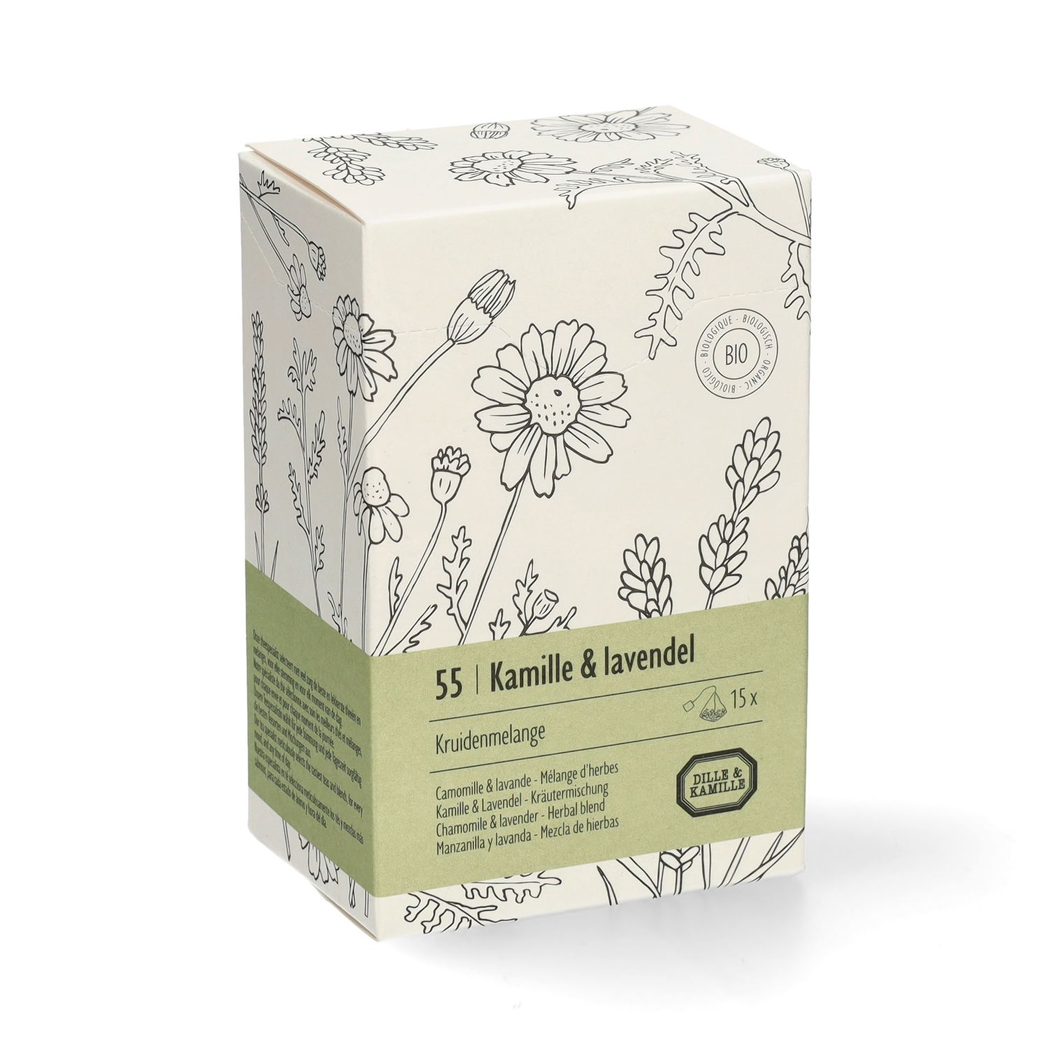 Kamille & lavendel, biologisch, kruidenmelange, 15 theebuiltjes