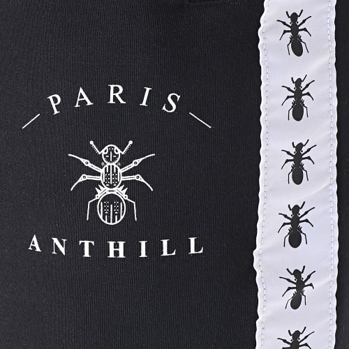 Short Jogging Avec Bandes Tape Noir Blanc
