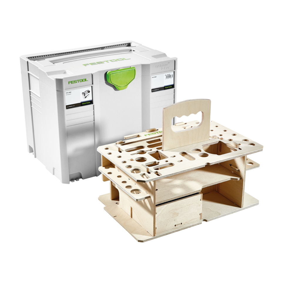 Festool SYSTAINER SYS 4 T-LOC SYS-HWZ Gereedschapskoffer (497658) lichtgrijs, koppelbaar met houten inzetstuk